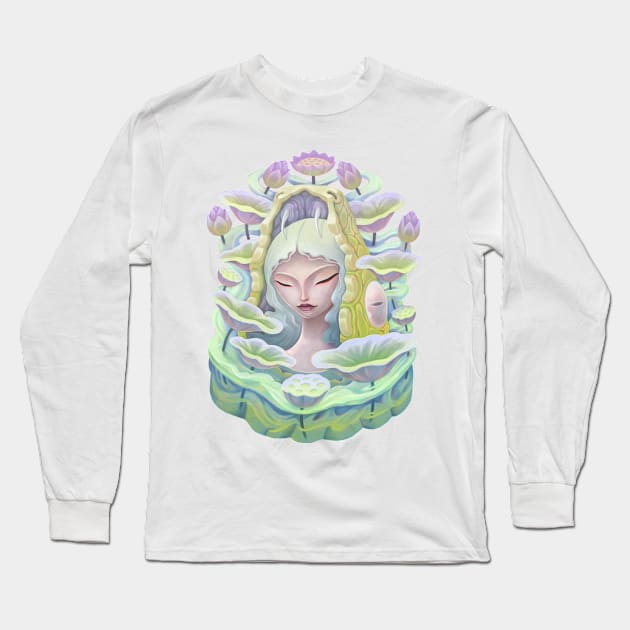 Purple Lotus Long Sleeve T-Shirt by Villainmazk